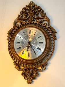 lot 10 image: Vintage Arabesque Wall Clock