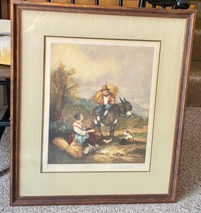 lot 57 image: Lovely Vintage European Lithograph Copyright 1945 by  Frost V. Reed