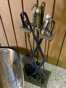 lot 66 image: Fireplace Tools and Log Holder