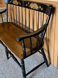 lot 62 image: Vintage Wooden Decorative Bench