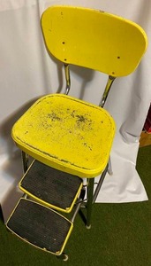 lot 110 image: Vintage Metal Chair  Step Stool