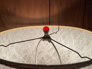 lot 119 image: Retro Wood Based Table Lamp with Glass Screw Top