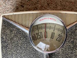 lot 147 image: Vintage Health-O-Meter Bath Scale with Chrome Handle