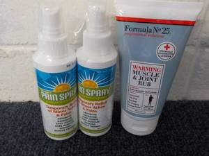 2 Bottles Pain Spray and 1 Tube Mus...