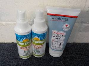 2 Bottles Pain Spray and 1 Tube Mus...