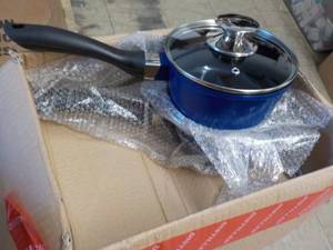2 New 1.25 qt Ceramic Sauce Pans wi...