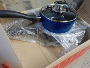 2 New 1.25 qt Ceramic Sauce Pans wi...