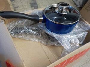2 New 1.25 qt Ceramic Sauce Pans wi...
