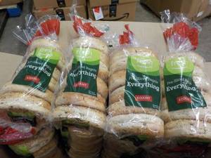 4 packages frozen pre-sliced bagels...