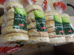 4 packages frozen pre-sliced bagels...