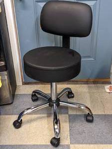 lot 141 image: Boss Office Products Be Well Medical Spa Stool with Back in Black