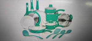 lot 188 image: Ivation Ceramic Cookware 16-Piece Nonstick Cookware Set with Induction Base