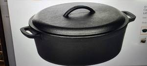 lot 189 image: Amazon Basics Pre-Seasoned Cast Iron Dutch Oven Pot with Lid and Dual Handles, 7-Quart