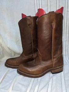 lot 183 image: Vintage Pecos Style Western Work Boots, Sz 7.5