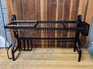 lot 178 image: Over The Sink Dish Drying Rack, Kitchen Supplies Storage
