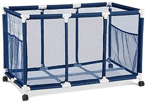 lot 174 image: Modern Blue Rolling Pool Toy Storage Cart Bin