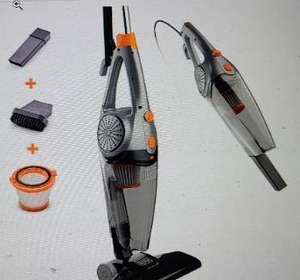 lot 206 image: BLACKDECKER Upright Vacuum Cleaner, Metallic Gray with Orange