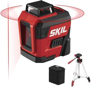 lot 197 image: SKIL 65ft. 360° Red Self-Leveling Cross Line Laser Level with Horizontal and Vertical Lines