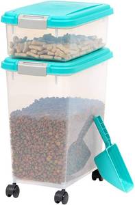 lot 151 image: IRIS USA 3-Piece Airtight Pet Food Storage Container Combo with Scoop