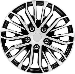 lot 153 image: Pilot Automotive WH141-16S-B 16 Apex BlackSilver Universal Hubcap Wheel Covers
