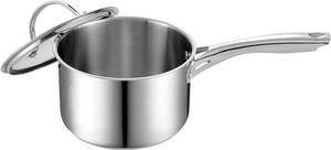 lot 158 image: Cooks Standard 3 Quart Stainless Steel Saucepan with Lid