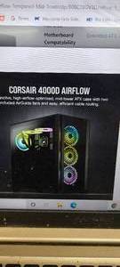 lot 224 image: Corsair 4000D Airflow Tempered Glass Mid-Tower ATX PC Case - Black