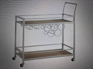 lot 209 image: FirsTime & Co. Silver and Gray Francesca Bar Cart,
