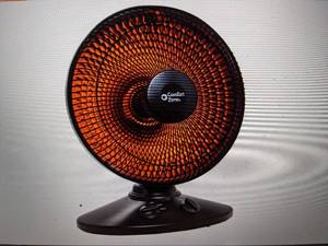 lot 216 image: ELECTRIC OSCILLATING RADIANT DISH HEATER WITH ADJUSTABLE TILT, BLACK