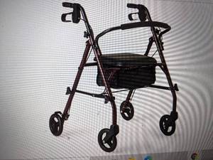 lot 226 image: Medline Rollator Steel Walker with Seat