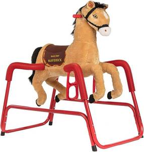 lot 9 image: Rockin Rider Maverick Plush Spring Horse , Brown