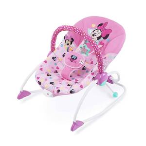 lot 67 image: Bright Starts Disney Baby Infant to Toddler Rocker with Soothing Vibrations, Minnie Mouse Stars & Smiles