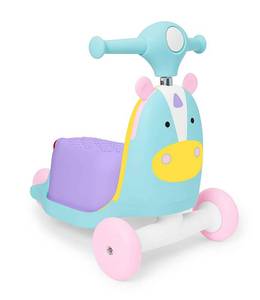 lot 85 image: Skip Hop 3-in-1 Baby Activity Push Walker to Toddler Scooter, Unicorn