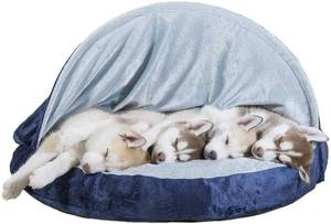lot 235 image: Furhaven Snuggery Hooded Burrowing Cave Tent Bed, Large