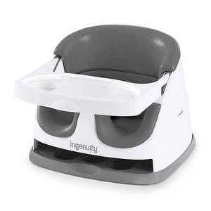 lot 71 image: Ingenuity Baby Base 2-in-1 Booster Feeding and Floor Seat with Self-Storing Tray, Slate
