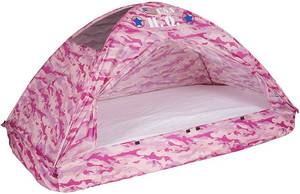 lot 83 image: Pacific Play Tents 19781 Kids Pink Camo Bed Tent Playhouse - Twin Size