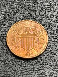1864 Two Cent Piece Uncirculated Red
