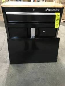 Husky Ready-to-Assemble 24-Gauge Steel 1-Drawer 2-Door Garage Base Cabinet in Black (28 in. W x 33 in. H x 18 in. D) not used