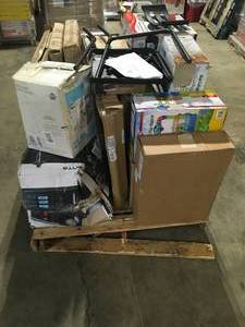 Pallet with assorted general merchandise various kinds open box customer returns various conditions