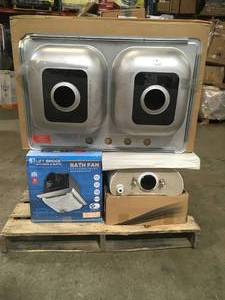 Pallet with assorted general merchandise various kinds open box customer returns various conditions