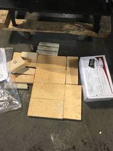 Pleasent Medium 1,800 sq. ft. 2020 EPA Certified Wood Burning Stove with Legs and Blower damged on back see pictures