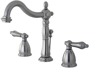 lot 703 image: Kingston Brass Heritage Widespread Lavatory Faucet with Metal Lever Handle Model KB1978AL