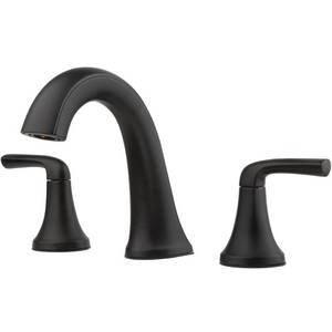 lot 708 image: Pfister Ladera 8 in. Widespread 2-Handle Bathroom Faucet in Matte Black Model LF-049-LRBB