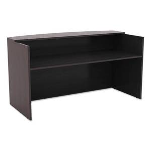 lot 403 image: Alera Valencia Series Reception Desk wCounter,71w x 35 12d x 42 12h, Espresso, ALEVA327236ES - NICE