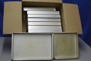 lot 35 image: 9- half sheet pans 1- 12 square pans
