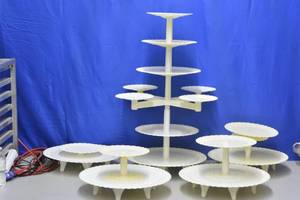 lot 7 image: 2 boxes of build your own cake stands 1 displayed