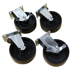lot 33 image: HUSKY 5 in. Black PP Caster Kit for Ready-to-Assemble Steel Garage Base Cabinets