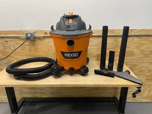 lot 37 image: RIDGID 12 Gal. 5.0-Peak HP NXT WetDry Shop Vacuum with Filter, Hose and Accessories