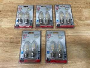 lot 96 image: SATCO Lot of 5-  S21701 2.5w B11 LED Filament 2700k Warm White E26 Base Dimmable Bulb (2 per pack)