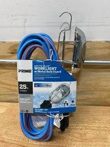 lot 14 image: PRIME Arctic Blue Worklight with Metal Bulb Guard (25 ft)
