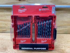 lot 16 image: MILWAUKEE Black Oxide Drill Bit Set (29-Piece)